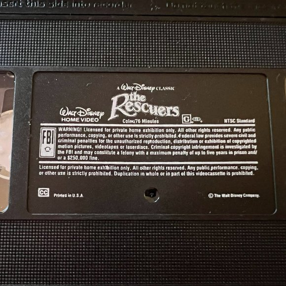 Disney The Rescuers VHS Black Diamond - Picture 8 of 10